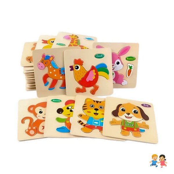 Pack 2 Rompecabezas De Madera Para Niños Pequeños.