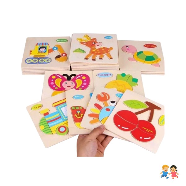 Pack 2 Rompecabezas De Madera Para Niños Pequeños.