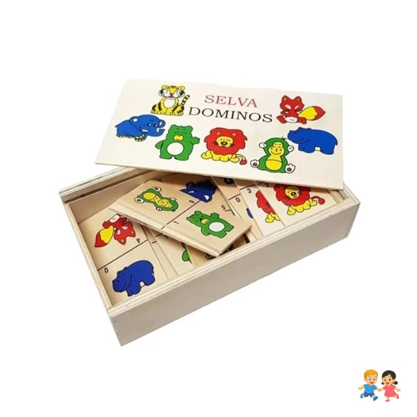 Domino Madera Animales Frutas Juego Didáctico Para Niños.
