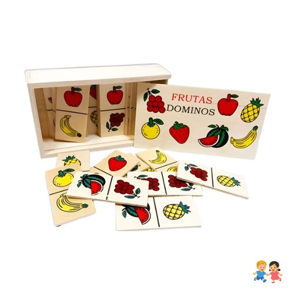Domino Madera Animales Frutas Juego Didáctico Para Niños.