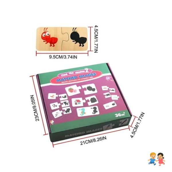 Juego Didáctico Conoce Figuras Y Sombras - Madera - Niños.