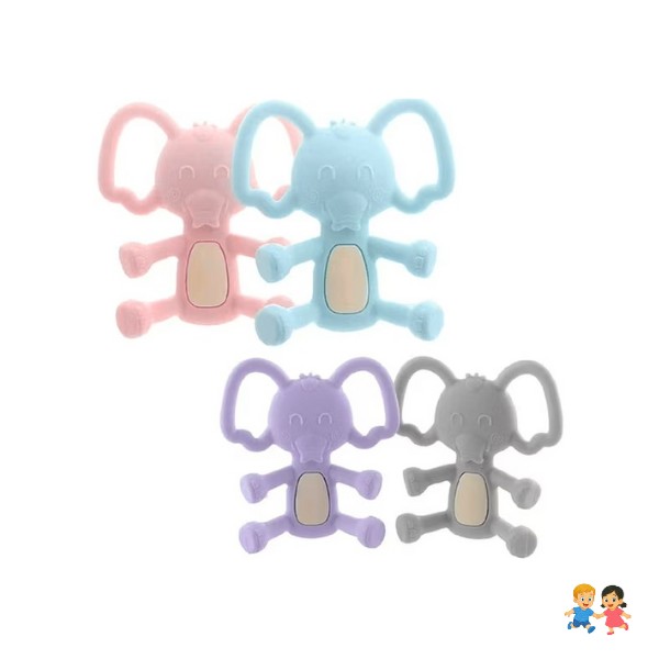 Mordedor Silicona Elefante Bebe Rasca Encías Con Estuche.