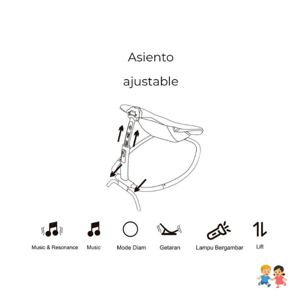 Silla Mecedora Para Bebé Nido Plegable, Proyector De Luces.