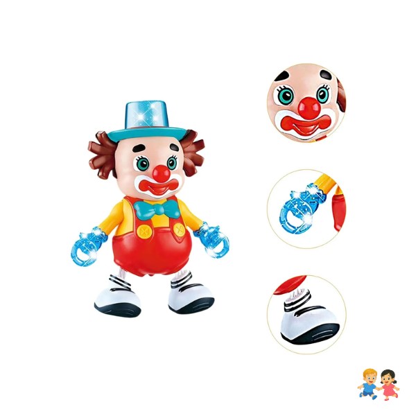 Payaso Bailarín Robot Juguete A Pila Con Luz Y Sonido Juego.