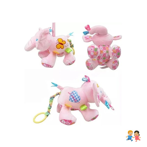 Sonajero Peluche Elefante Colgante Musical Para Bebe.