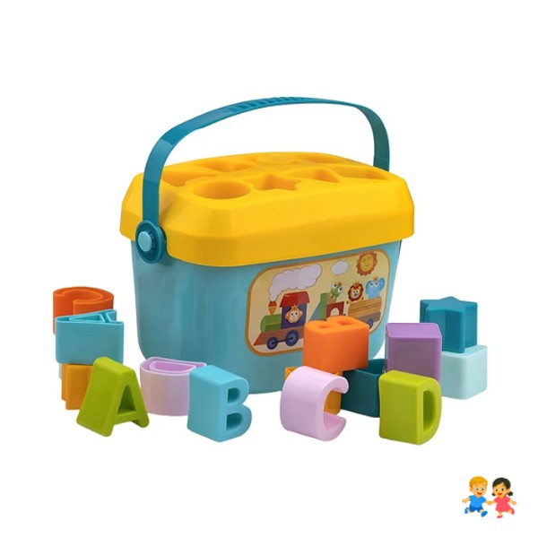 Balde C/bloques De Construcción - Juego Didáctico.