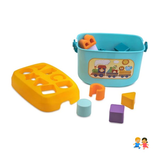 Balde C/bloques De Construcción - Juego Didáctico.