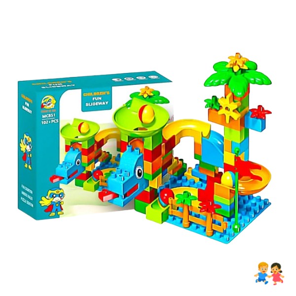 Juego Bloques Construcción Tobogán De Pelotas Didáctico 102p.