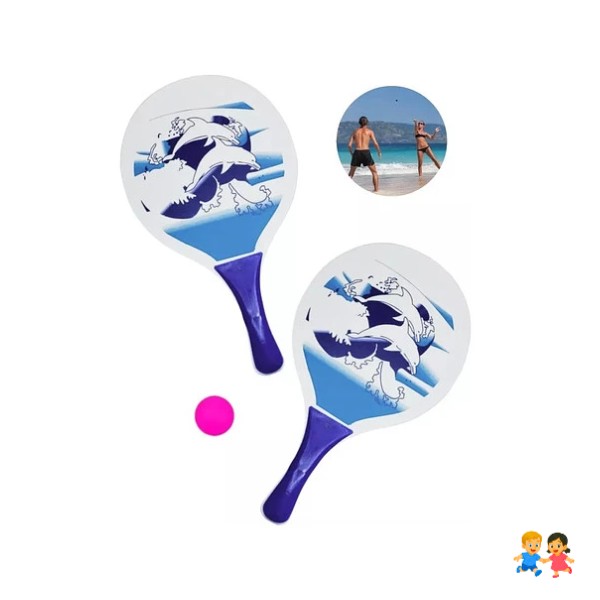 Set Paletas De Playa Madera Raqueta Paletas Playeras.