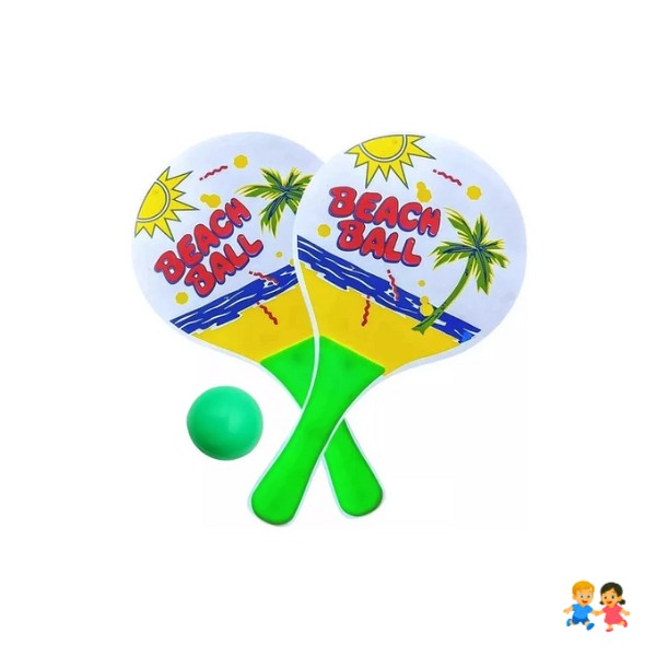 Set Paletas De Playa Madera Raqueta Paletas Playeras.