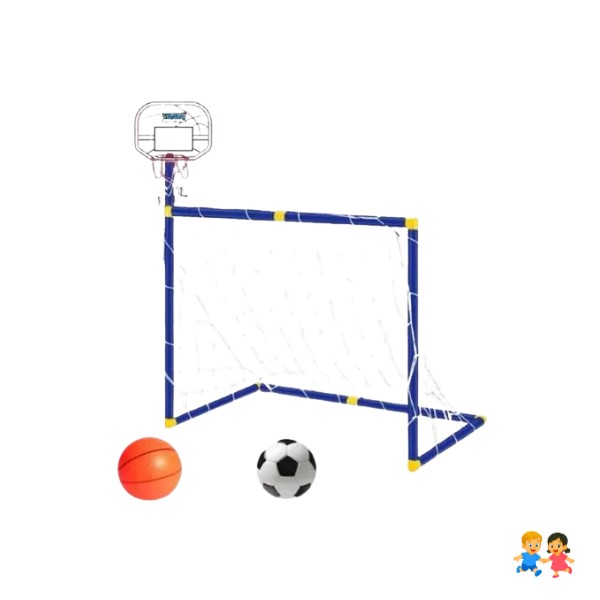 Portería Para Futbol Con Canasta De Basket Para Niños.