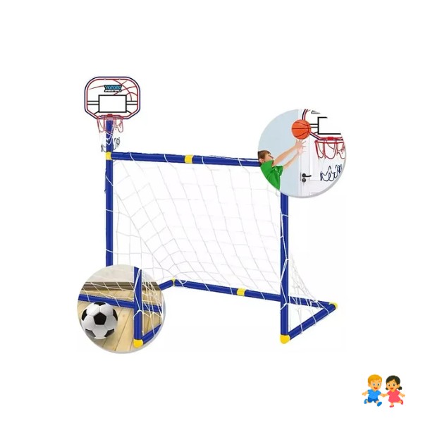 Portería Para Futbol Con Canasta De Basket Para Niños.