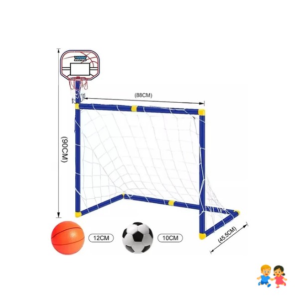 Portería Para Futbol Con Canasta De Basket Para Niños.