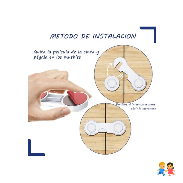Cerradura Protección De Cajones Bebe Traba puertas Seguridad.