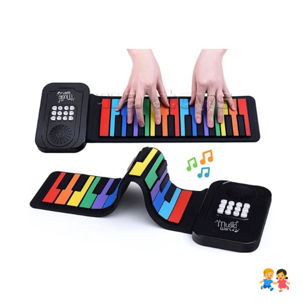 Teclado Roll Colores Recargable Piano Musical Flexible.