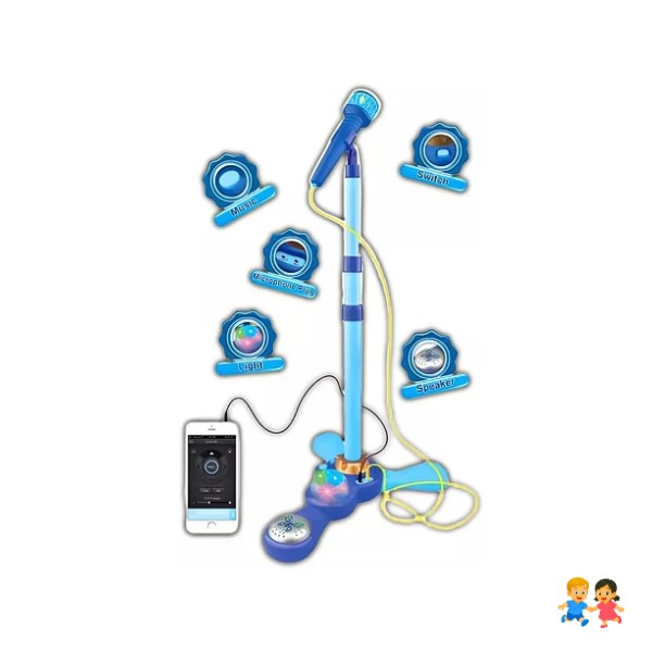 Micrófono Pedestal Juguete Mp3 Con Luces Infantil.