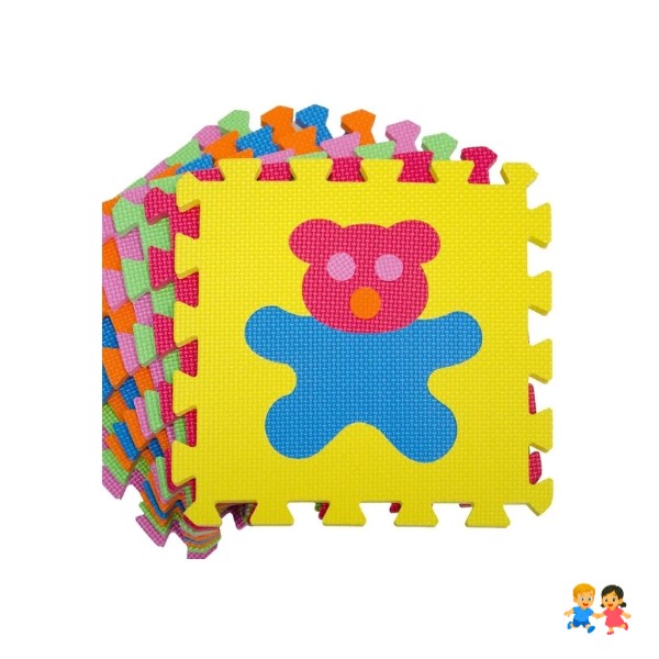 Alfombra Goma Eva Set 10 Cuadros Animales 30x30 Bebes Niño.