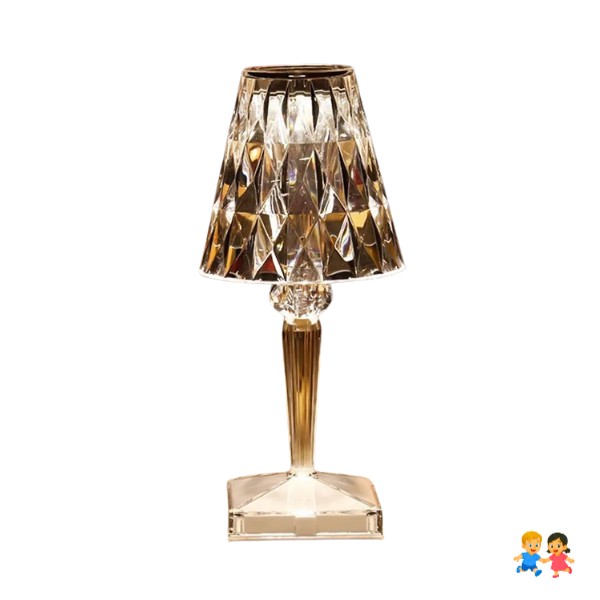 Lampara De Mesa Velador Diamante Táctil Usb.