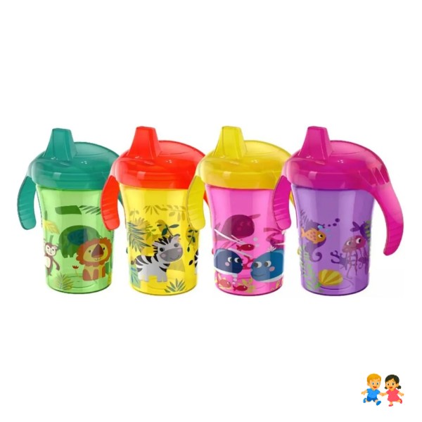 Vaso Con Asas Antiderrame Aprendizaje Para Niños Con Tapa.