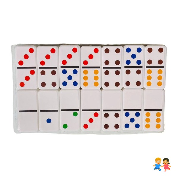 Juego Domino 28 Piezas Plásticas Con Pegatina.