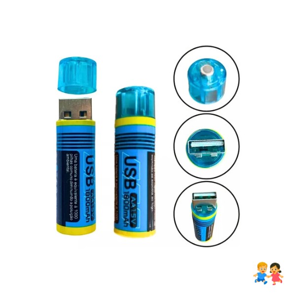 Batería Usb Recargable Aa 1,5v Alto Rendimiento .