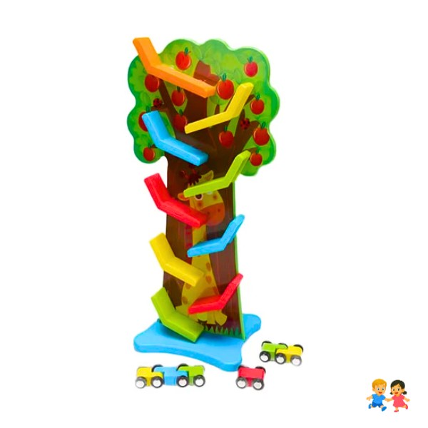 Pista Arbol De Autos Juguete Didáctico De Madera Para Niños.