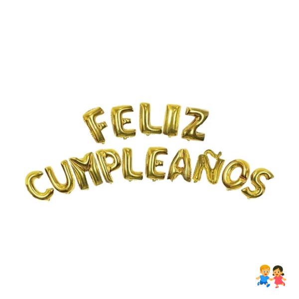 Globos Metalizados Letras Feliz Cumpleaños.