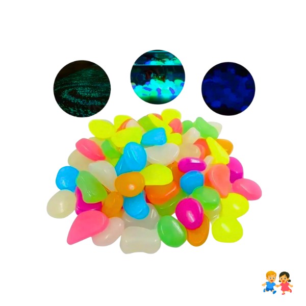 100 Piezas Piedras Luminosas Flúor Decorativas Fotoluminicas.