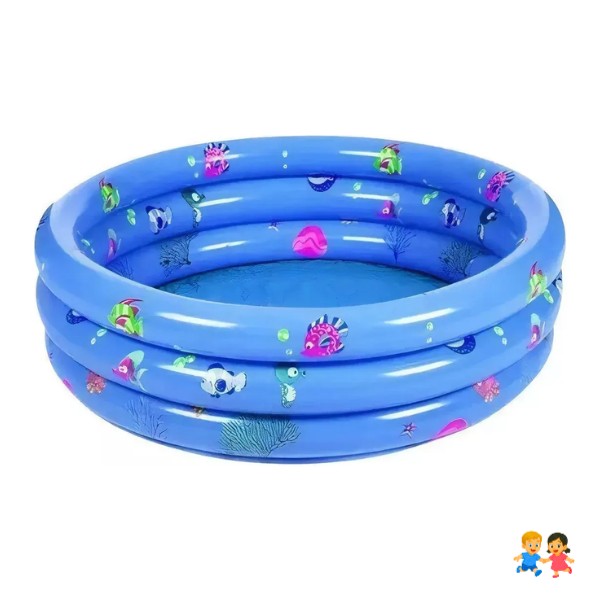 Piscina Inflable Plástico 3 Anillos 120 X 35 Cm Verano Niños.