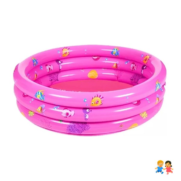 Piscina Inflable Plástico 3 Anillos 120 X 35 Cm Verano Niños.