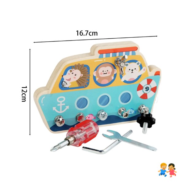 Juego De Motricidad Para Niños Atornillar Turcas Y Tornillos.