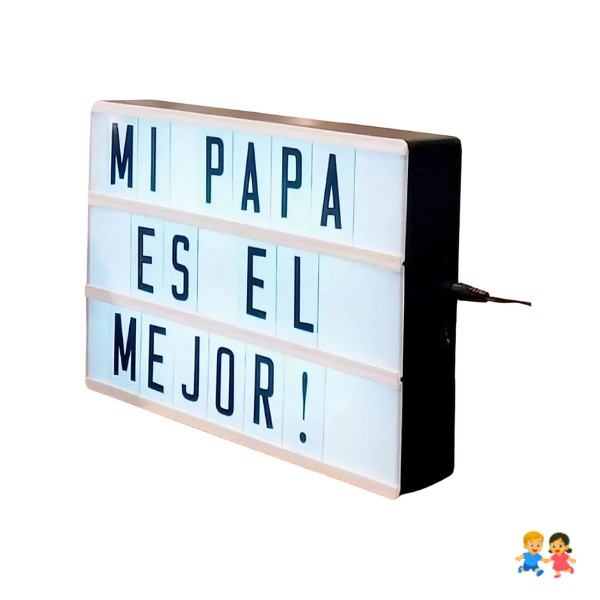 Caja De Luz Ledcartel Luminoso Con Letras Color Blanco Negro.