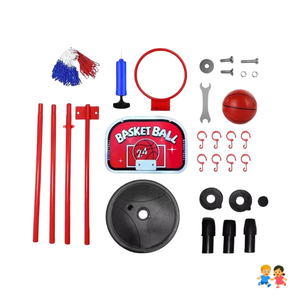 Soporte Baloncesto Altura Ajustable Niños + Balón + Inflador.