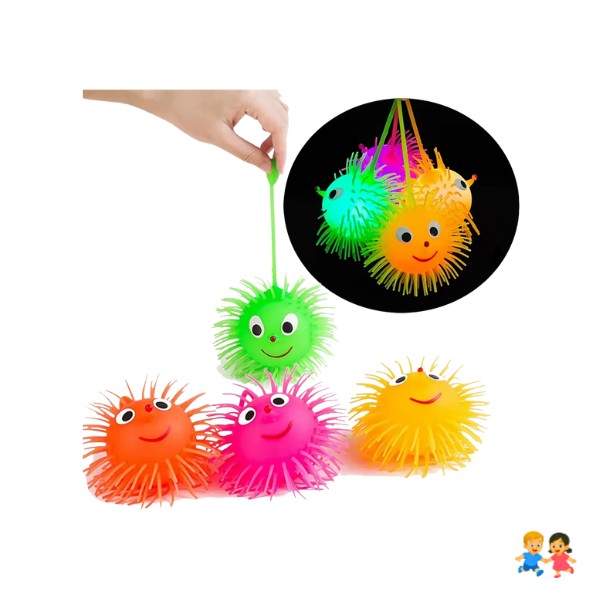 Pelota Erizo Juguete Antiestrés Yoyo Luces Led.