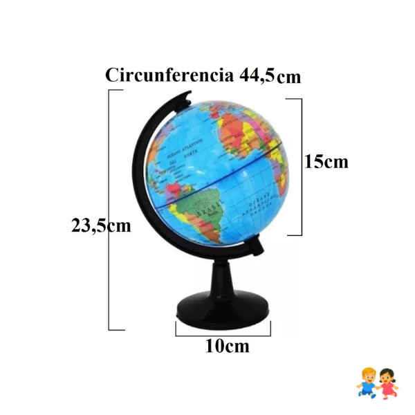 Globo Terráqueo 30cm Altura Político Mundo.