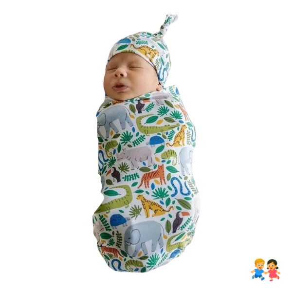 Manta De Apego Bebe Recién Nacido + Gorrito Algodón.