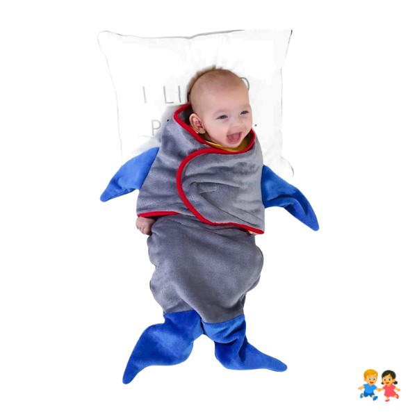 Manta O Saco De Dormir De Cola De Tiburón Para Niños, Felpa.