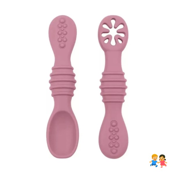 Set De Cucharas Silicona Aprendizaje Bebé Pre-cucharas.