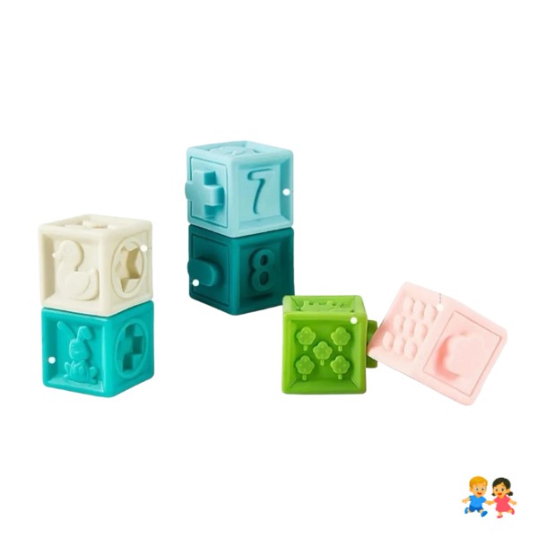 Cubo Mordedor O Bloques Sensoriales Para Bebé 12 Unidades.