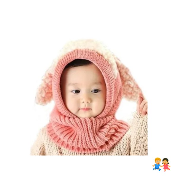 Gorro Lana Con Cuello Y Orejitas.