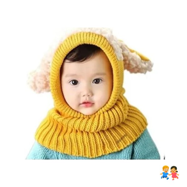 Gorro Lana Con Cuello Y Orejitas.
