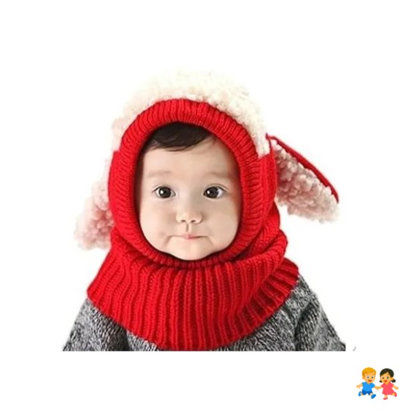 Gorro Lana Con Cuello Y Orejitas.