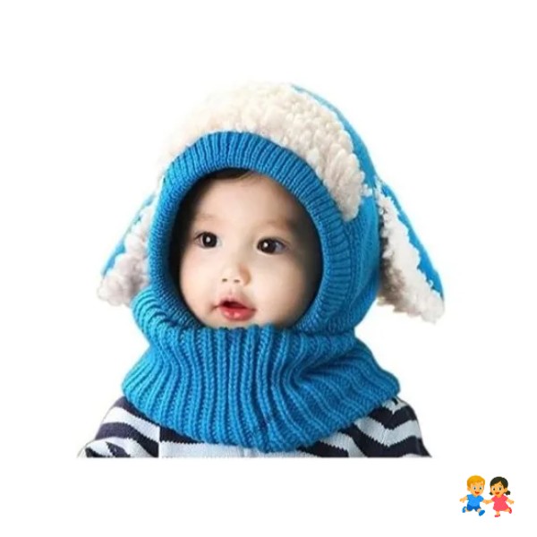 Gorro Lana Con Cuello Y Orejitas.