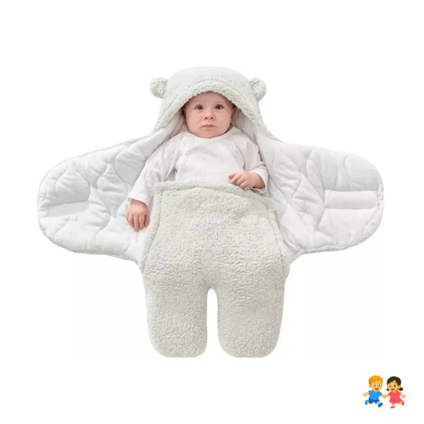 Manta Bebé Saquito Con Orejitas De Conejito Para El Invierno.