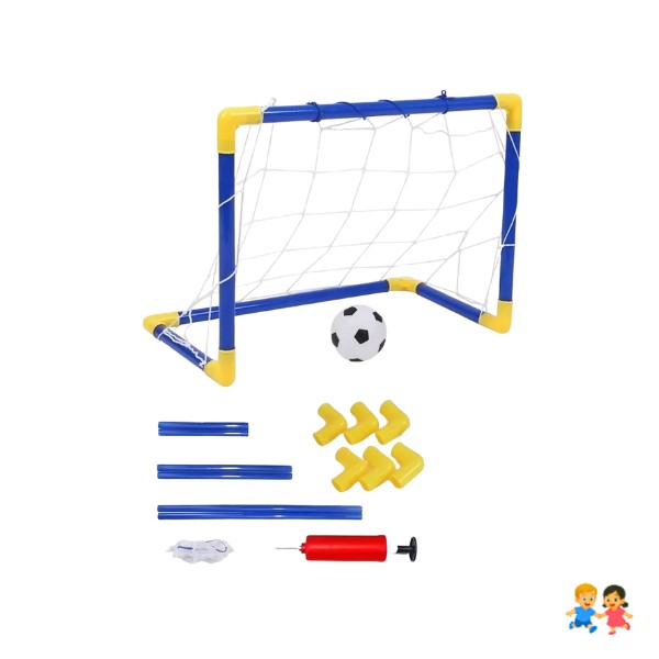 Mini Portería Arco Futbol Pvc Con Malla Inflador Balón.