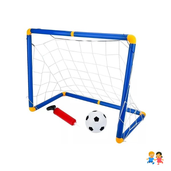 Mini Portería Arco Futbol Pvc Con Malla Inflador Balón.