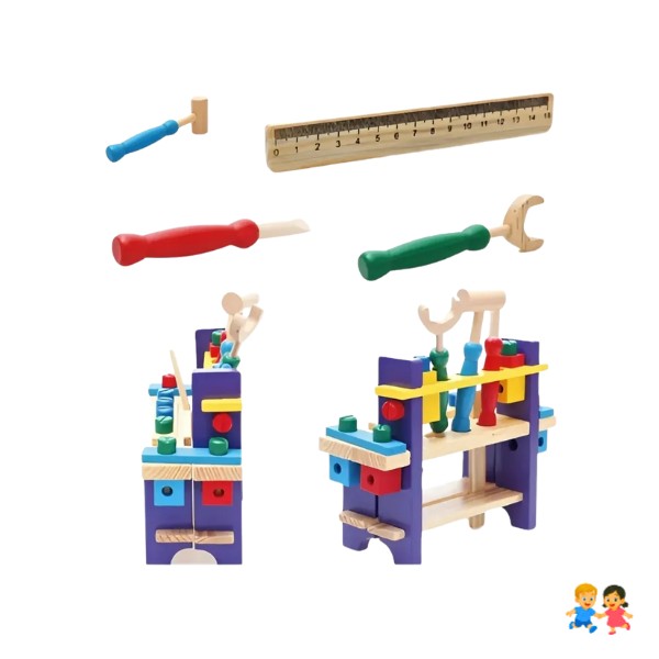 Herramientas Juguete Didáctico Madera Para Niños Montessori.