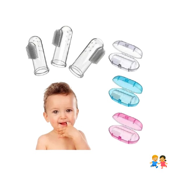 Cepillo De Dientes Para Bebes Tipo Dedal Con Estuches.