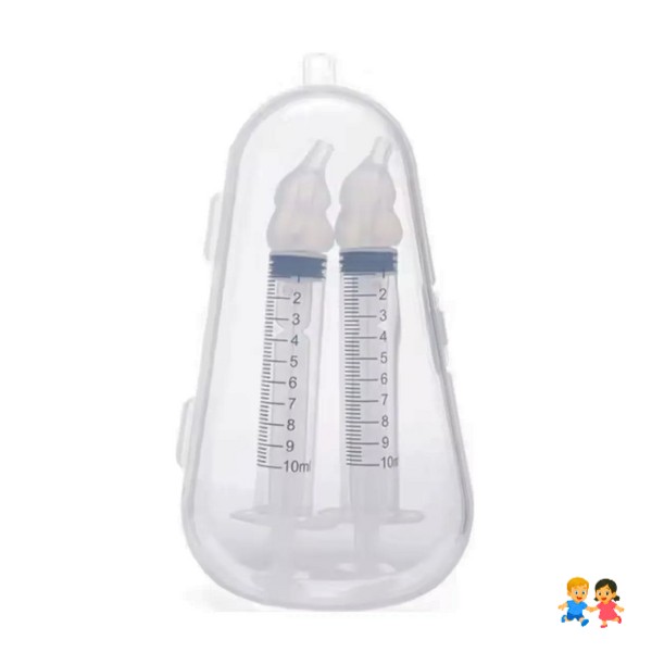 Jeringas Lavado Nasal Bebés(pack2)+cajita Para Guardar 10ml Transparente