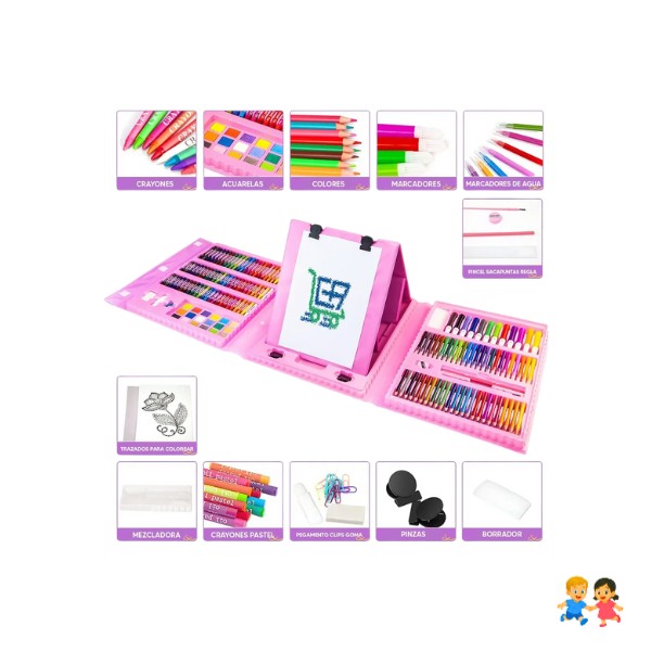 Piezas De Arte Para Niños Kit Set De Dibujo Portátil.